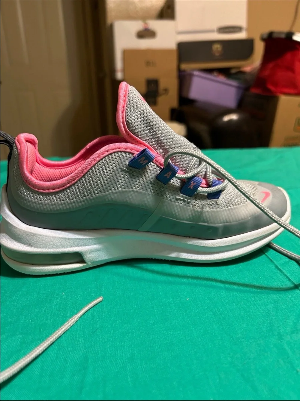 Nike Kids Gray and Pink Mesh Sneakers